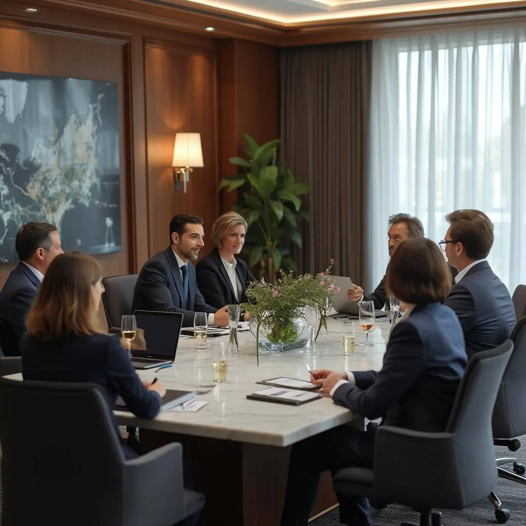 Reunión con clientes internacionales